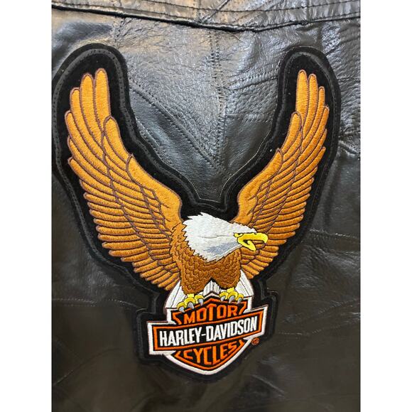 Harley Davidson Rocky Ranch Hides Rock Men's Genuine Hog Leather Biker Vest 2X - Picture 6 of 6